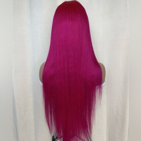 LN — 22” Human Hair 13x4 HD Hot Pink PRE CUT Lace Front Wig - Picture 4 of 11